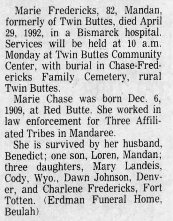 Clipping from The Bismarck Tribune